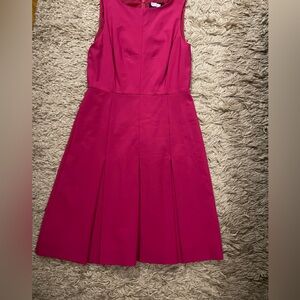 JCrew k7879 sleeveless pleated dress wool SZ 6 Berry pink